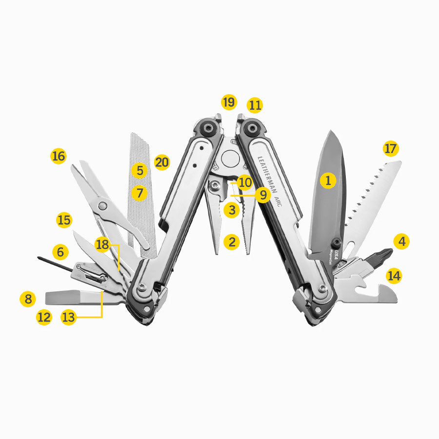 Leatherman Arc Multi-Tool Silver + Nylon Sheath | Tactical Gear AU Tactical Gear