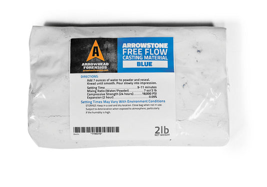 Arrowhead Forensics Arrowstone Free Flow Casting Material Single Use Bags Blue 2 lbs A-5067 Tactical Distributors Ltd New Zealand