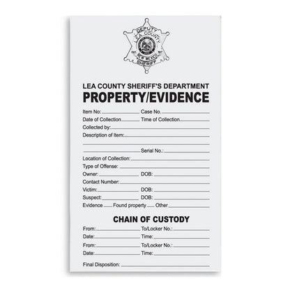 Arrowhead Forensics Evidence "Custom" Chain of Custody Label 4” x 6” - 100/pk Tactical Distributors Ltd New Zealand