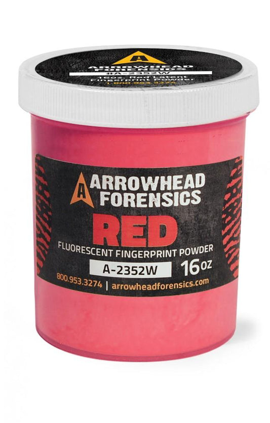 Arrowhead Forensics Red Fluorescent Latent Fingerprint Powder - 16oz Crime Scene Investigation Arrowhead Forensics Tactical Gear Supplier Tactical Distributors Australia
