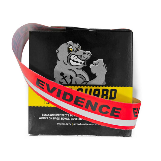 Arrowhead Forensics SealGuard Split Back Evidence Tape Red/White Stripe ”Evidence” Imprint - 1.375" x 108' Tactical Distributors Ltd New Zealand