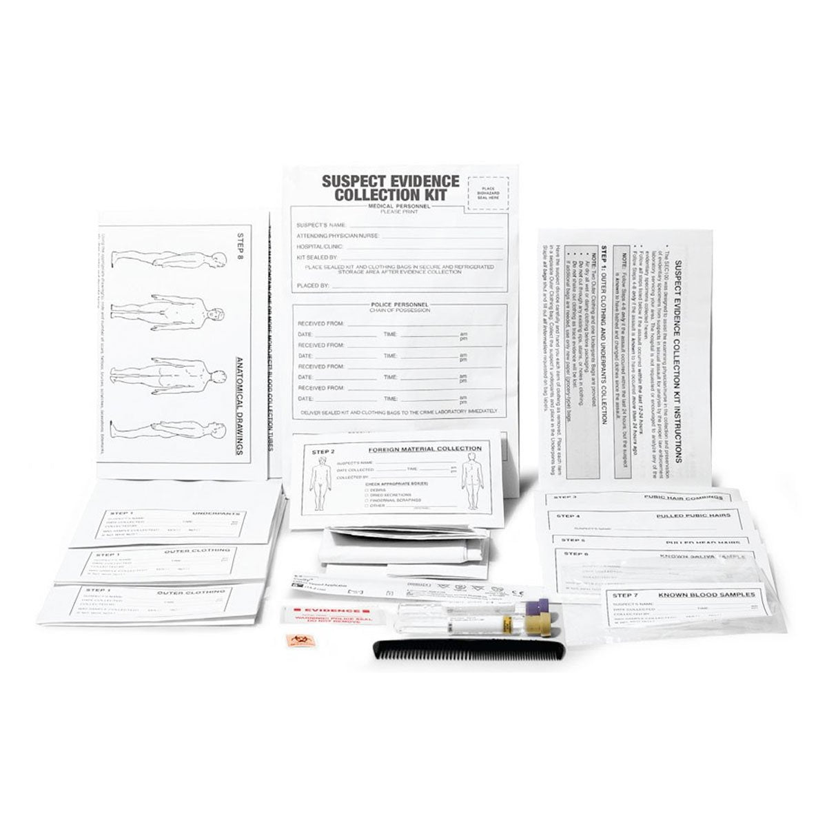 Arrowhead Forensics Sexual Assault Suspect Evidence Collection Kit