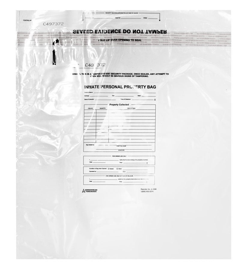 Arrowhead Forensics SureSeal Tamper Indicating Inmate Personal Property Storage Bag - 20” x 20” - 100/pk Tactical Distributors Ltd New Zealand