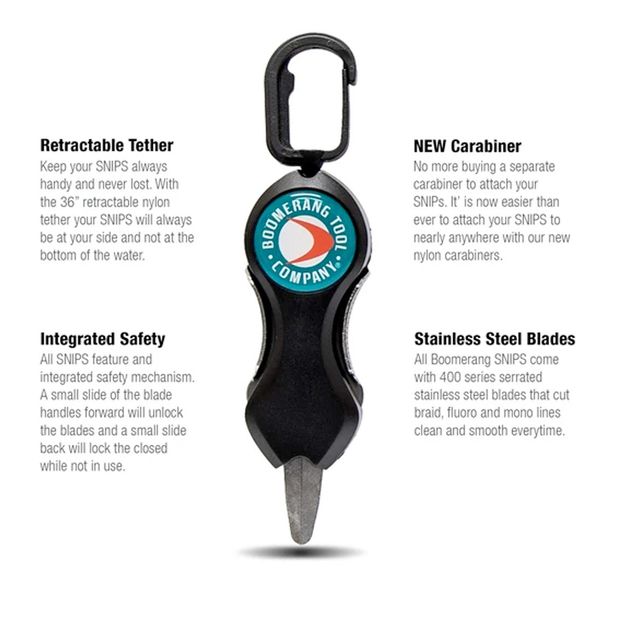 Boomerang Tool Company Long SNIP Line Cutter Fly Fishing Accessory for Trimming Flies and Fishing Line Tactical Distributors Ltd New Zealand