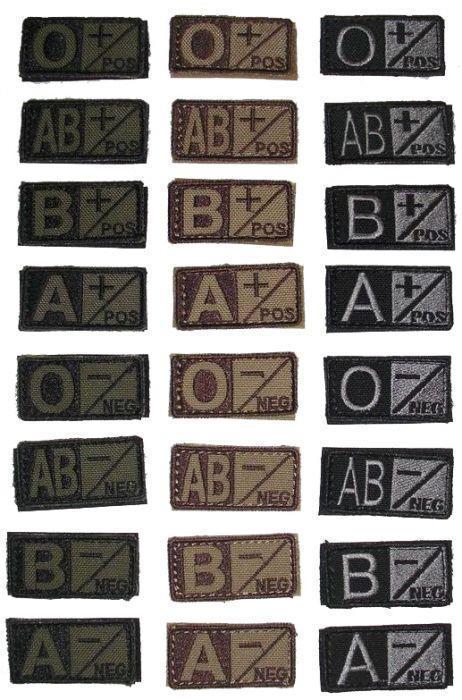 Condor Blood Type Patches Tactical Distributors Ltd New Zealand