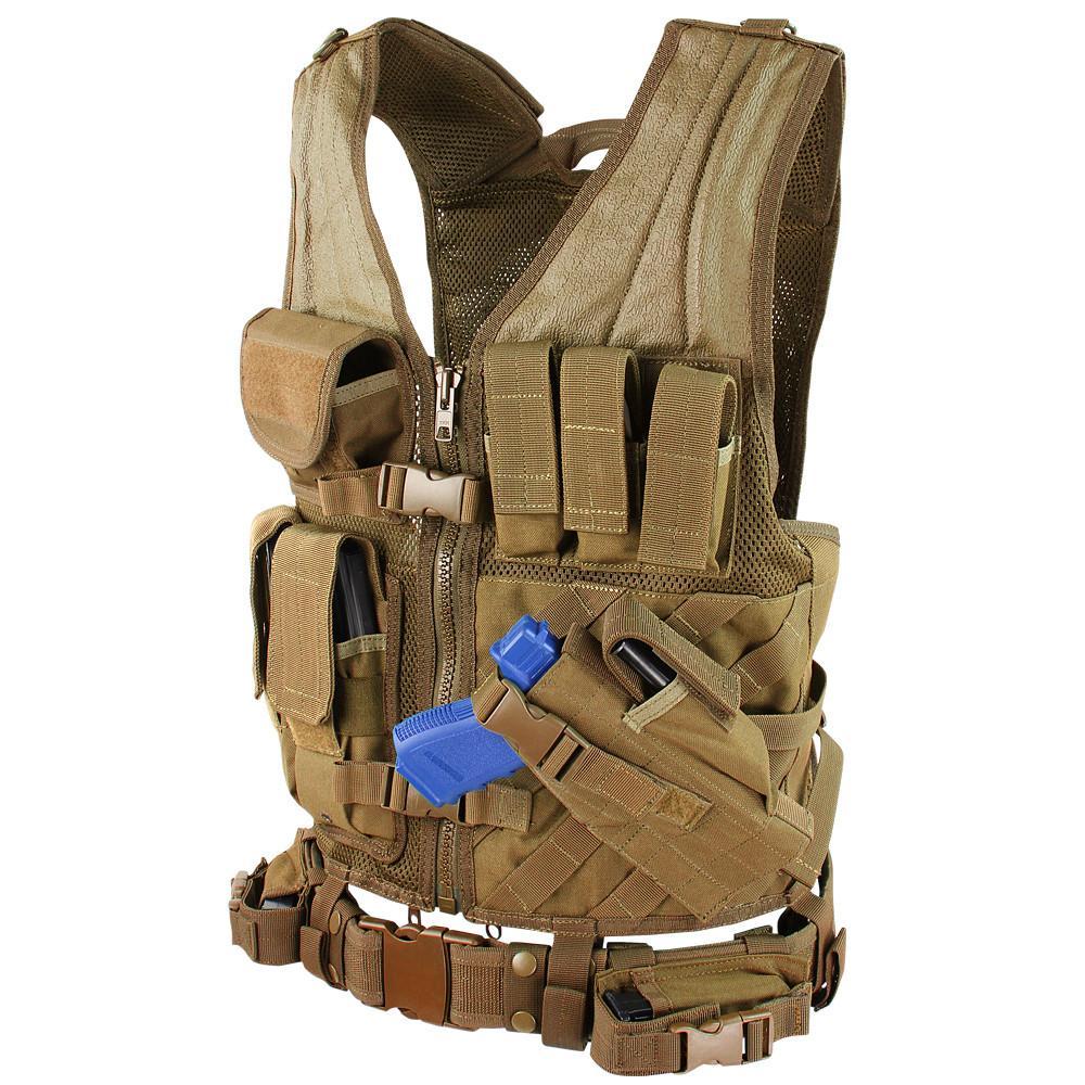 Condor Cross Draw Vest Coyote Brown Tactical Distributors Ltd New Zealand