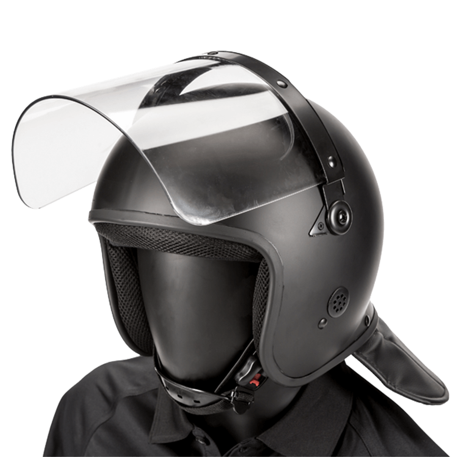 Haven Gear Defender Riot Helmet with Straight Visor Black Matte Tactical Distributors Ltd New Zealand