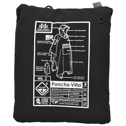 Hazard 4 Poncho Villa 2020 Version Technical Soft-Shell Poncho Black Tactical Distributors Ltd New Zealand