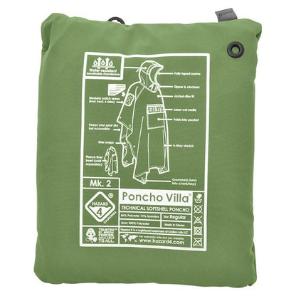 Hazard 4 Poncho Villa 2020 Version Technical Soft-Shell Poncho OD Green Tactical Distributors Ltd New Zealand