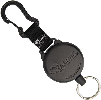 KeyBak SECURIT Retractable Carabiner Key Holder KB488B 1.2m Kevlar Cord Black Key Organisers KeyBak Tactical Gear Supplier Tactical Distributors Australia