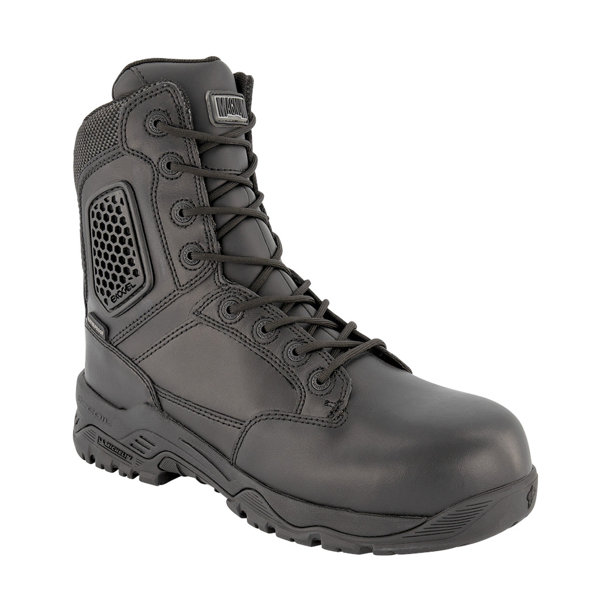 Magnum Strike Force 8.0 Leather Side-Zip Composite Toe Waterproof Boot Black Boots Magnum Footwear Tactical Gear Supplier Tactical Distributors Australia