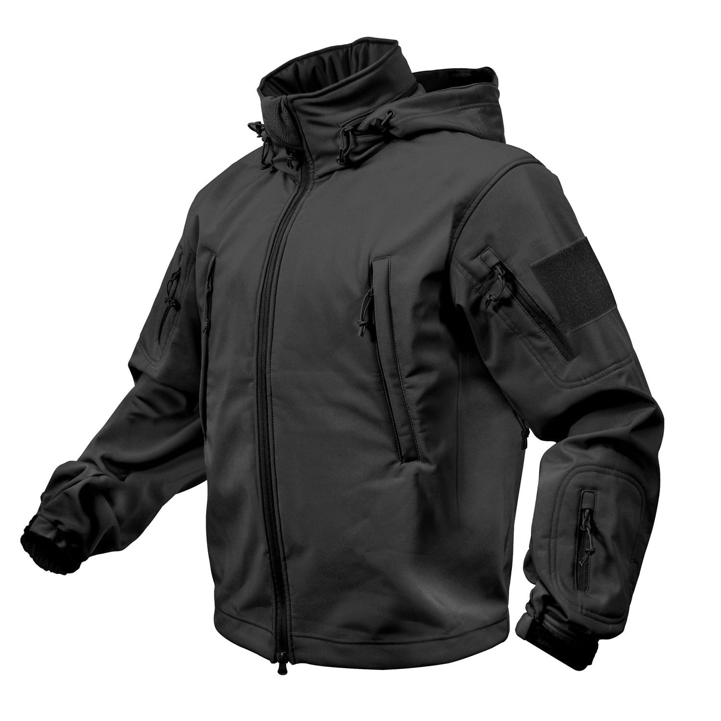 MilSpec Special Ops Tactical Softshell Jacket with Hood Black Extra Small Tactical Distributors Ltd New Zealand