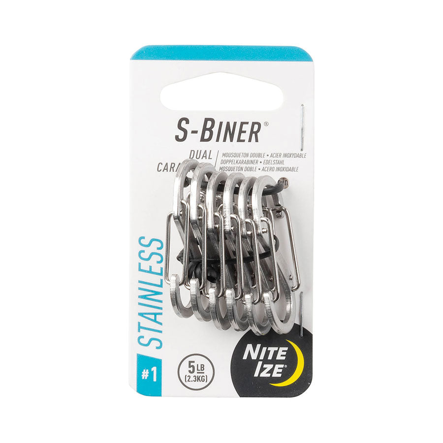 Nite Ize S-Biner Dual Carabiner Stainless Steel #1 6 Pack Stainless Tactical Distributors Ltd New Zealand