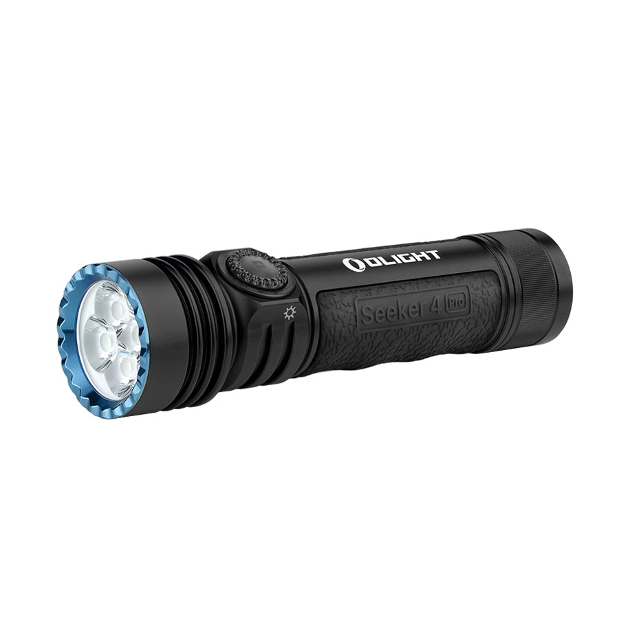 Olight Seeker 4 Pro Powerful Rechargeable Led Torch Handheld Torches Olight Black Cool White: 5700-6700K Tactical Gear Supplier Tactical Distributors Australia