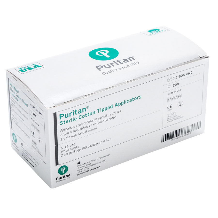 Cotton Tipped Applicator, 6 In 1000 Count Long Sterile Medical Swabs Individually Wrapped Wood Shaft 100 Per Box 10 Box Cotton Tipped Applicator, 6 In 1000 Count Long Sterile Medical Swabs Individually Wrapped Wood Shaft 100 Per Box 10 Box