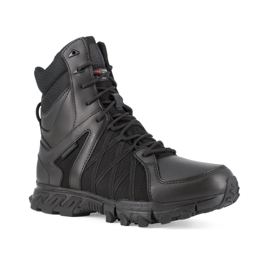Reebok Tactical Men's 8 Inch Trailgrip Tactical Side Zip Waterproof Boots Black RB3455 11.5 US Tactical Distributors Ltd New Zealand