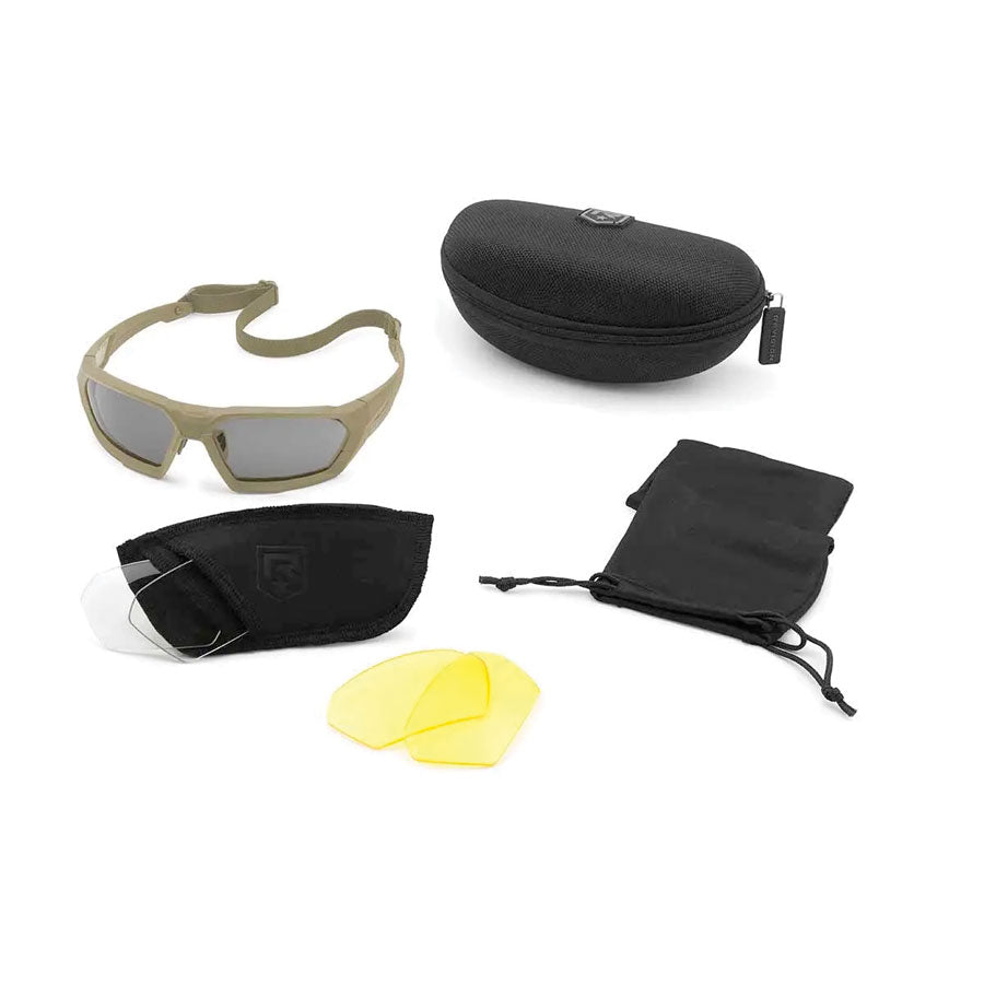 Revision ShadowStrike Ballistic Sunglasses Deluxe 3 Lens Kit Eyewear Revision Military Tan Tactical Gear Supplier Tactical Distributors Australia