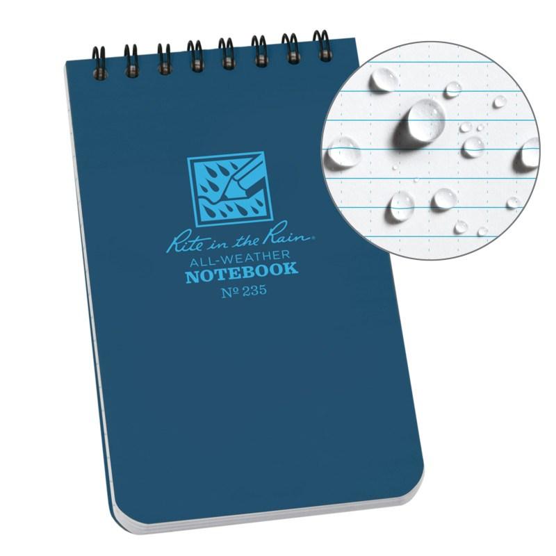 Rite in the Rain No235 Top Spiral 3x5 Notebook Universal Blue Tactical Distributors Ltd New Zealand