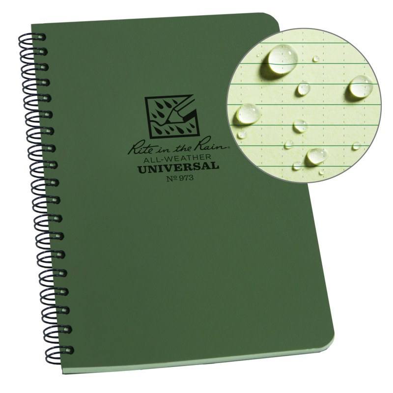 Rite in the Rain No973 Side Spiral Notebook Universal Green Tactical Distributors Ltd New Zealand