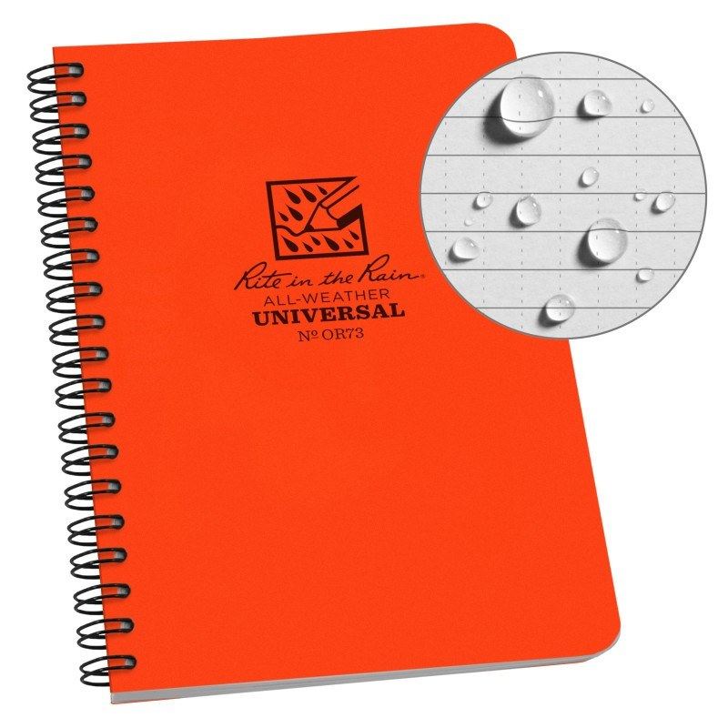 Rite in the Rain NoOR73 Side Spiral Notebook Universal Orange Tactical Distributors Ltd New Zealand