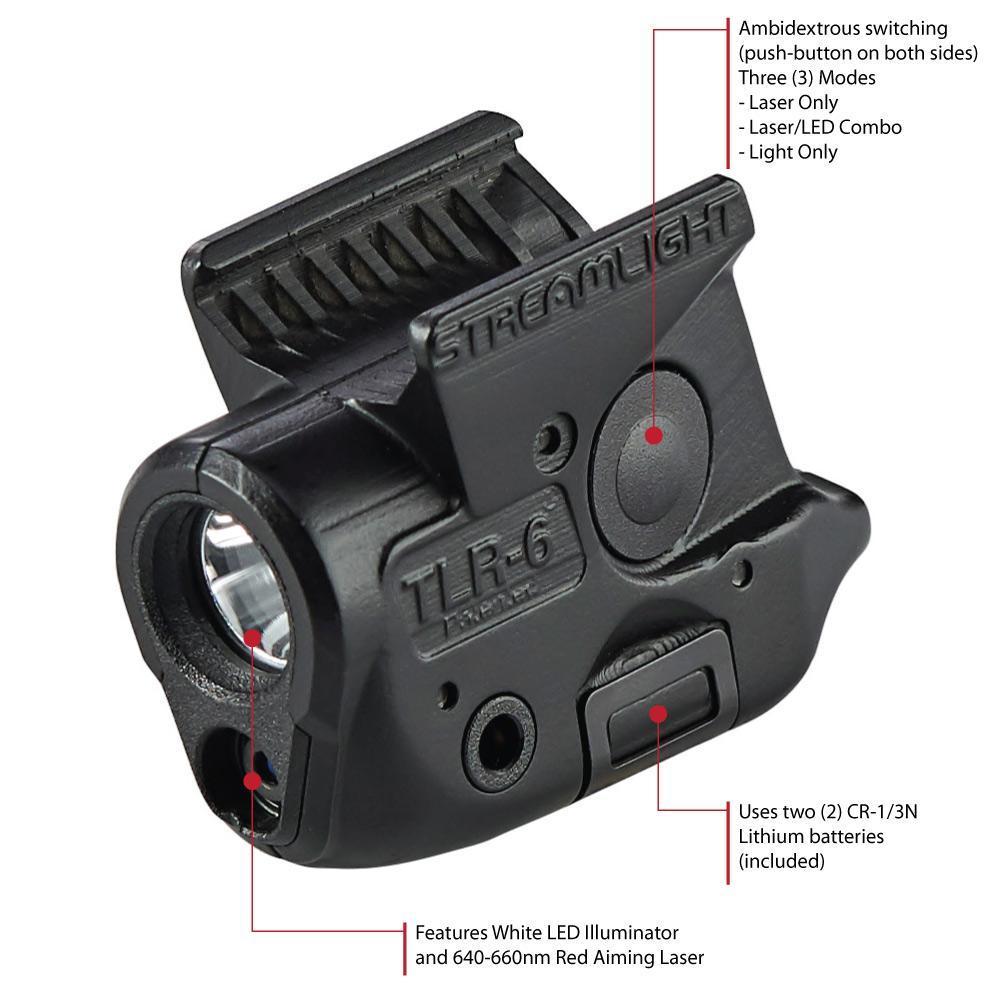 Streamlight TLR-6 for Glock 26/27/33 100-Lumens with Red Laser Tactical Weapon Light Tactical Distributors Ltd New Zealand