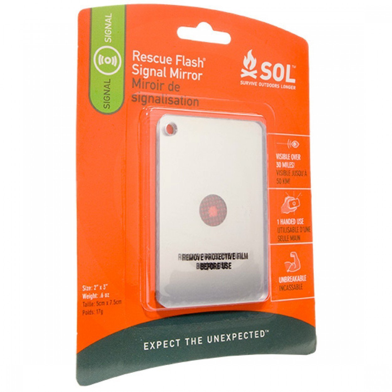 Survive Outdoors Longer SOL Rescue Flash Signal Mirror Tactical Distributors Ltd New Zealand