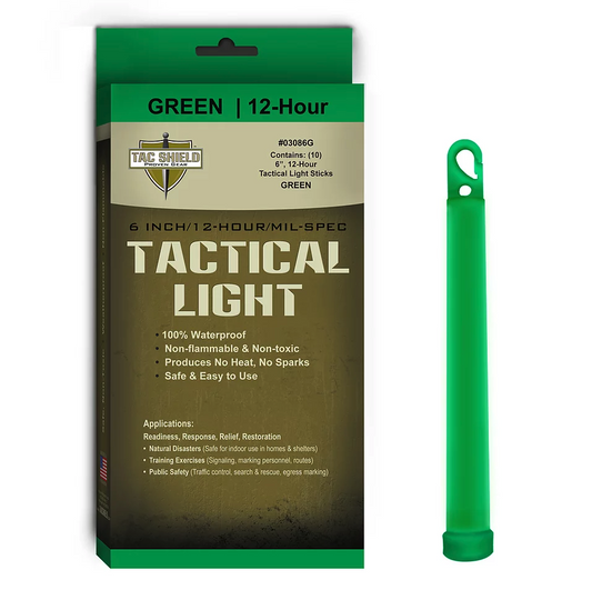TACSHIELD 6 Inch 12 Hour Green Military Grade Light Sticks 10 Pack Tactical Distributors Ltd New Zealand