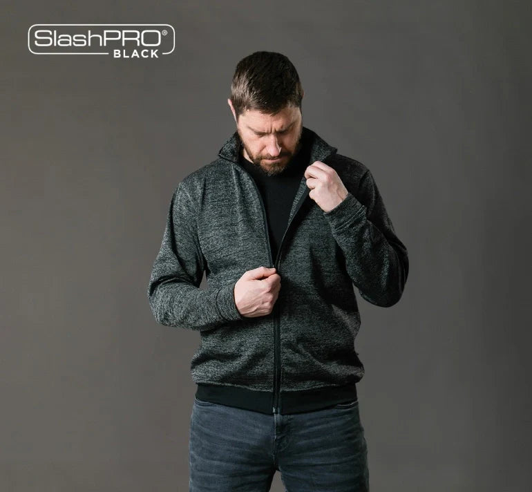 SlashPRO BLACK Slash Resistant Turtleneck Zipped Jacket