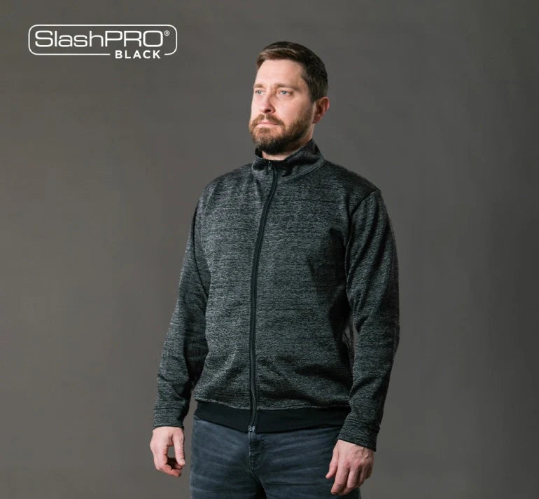SlashPRO BLACK Slash Resistant Turtleneck Zipped Jacket