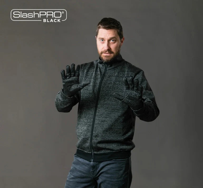 SlashPRO BLACK Slash Resistant Turtleneck Zipped Jacket
