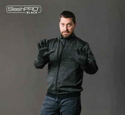 SlashPRO BLACK Slash Resistant Turtleneck Zipped Jacket