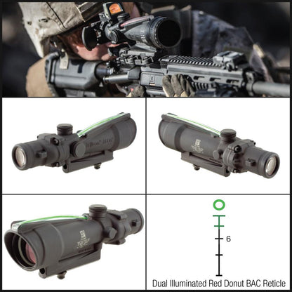 Trijicon ACOG 3.5x35 Scope Calibrated for .223 (5.56) Dual Illuminated Donut BAC Reticle Tactical Distributors Ltd New Zealand