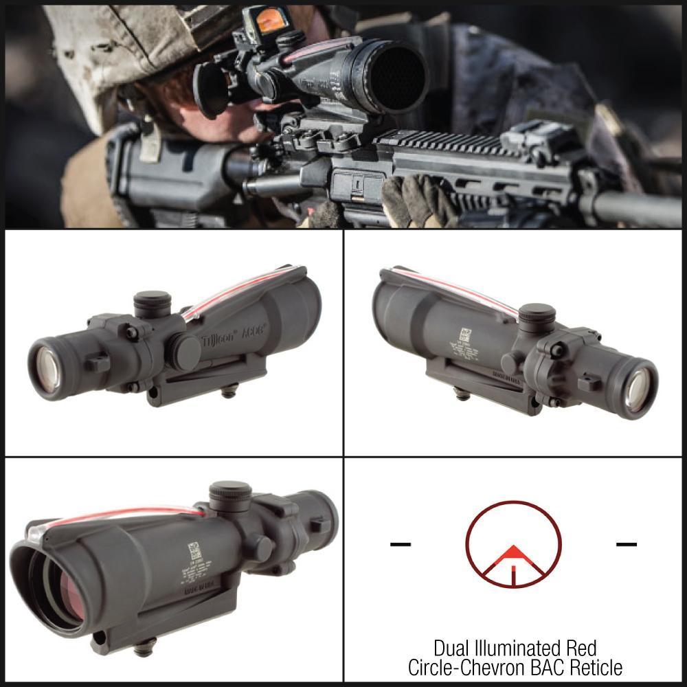 Trijicon ACOG 3.5x35 Scope Calibrated for .223 (5.56) Dual Illuminated Red Circle-Chevron BAC Reticle Tactical Distributors Ltd New Zealand