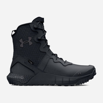 Under Armour Men's Micro G Valsetz Leather Waterproof Zip Tactical Boots Black Boots Under Armour Tactical Gear Supplier Tactical Distributors Australia