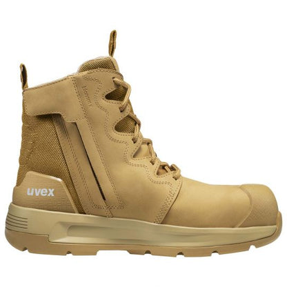 UVEX 3 X-Flow Side-Zip Work Boot Tan US 5 Tactical Distributors Ltd New Zealand