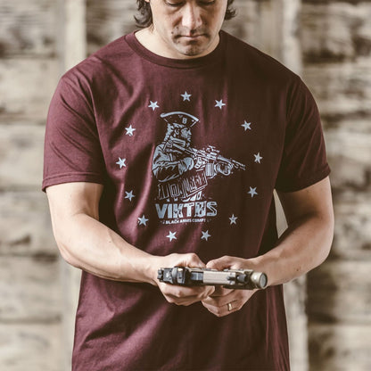 VIKTOS Tax Stamp Tee Burgundy Heather Tactical Distributors Ltd New Zealand