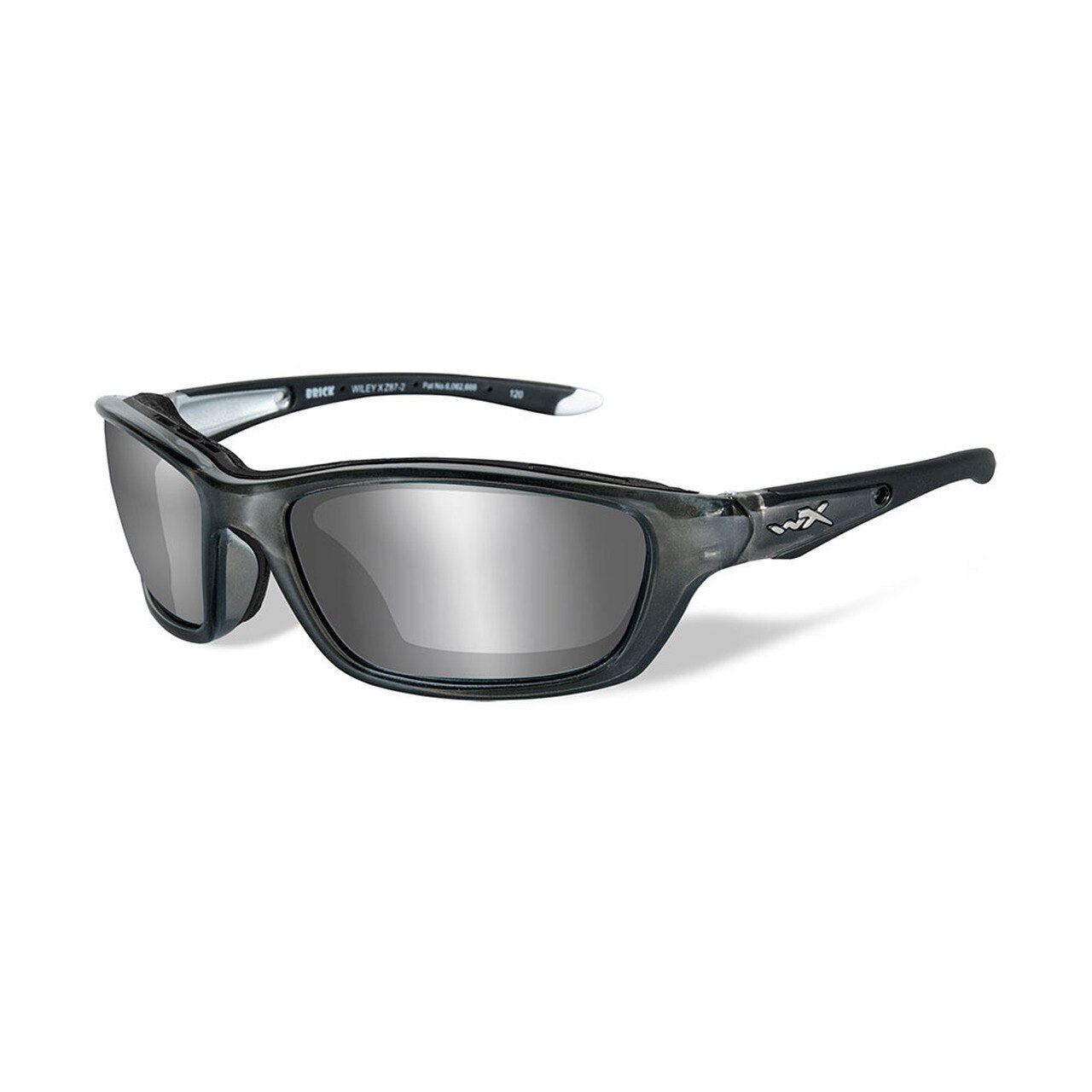 Wiley X Brick Sunglasses Silver Flash Lens Crystal Metallic Frame Tactical Distributors Ltd New Zealand