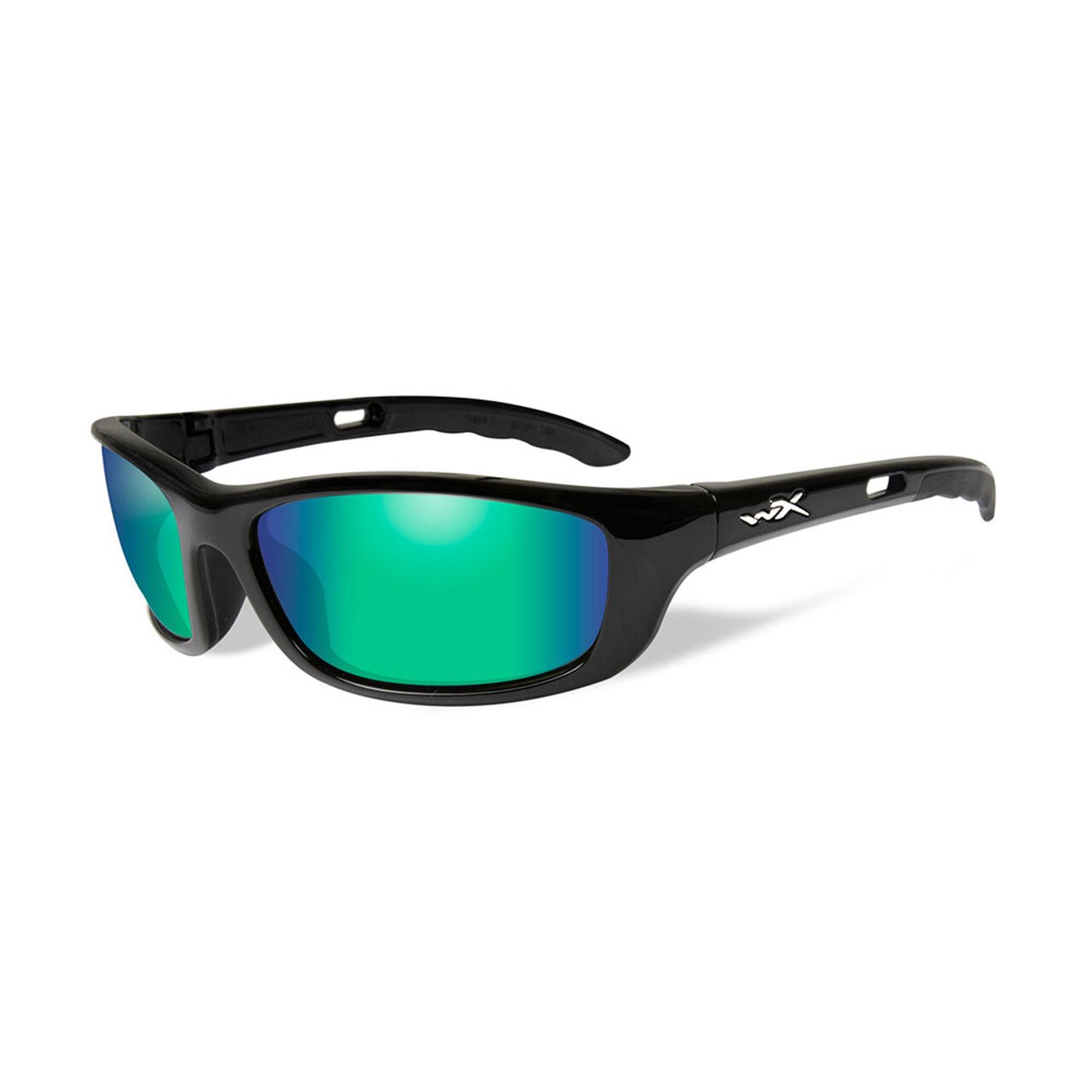 Wiley X P17GM Sunglasses Polarised Emerald Mirror Lens Gloss Black Frame Tactical Distributors Ltd New Zealand